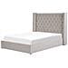 Letto Matrimoniale Contenitore Velluto Grigio Chiaro 160 X 200 Cm Lubbon - Foto miniatura 5