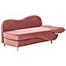 Chaise Longue Versione Destra Meri Velluto Rosa Con Contenitore - Foto miniatura 4