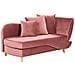 Chaise Longue Versione Destra Meri Velluto Rosa Con Contenitore - Foto miniatura 5
