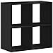 Libreria Nera 68,5x32x68,5 Cm In Legno Multistrato - Foto miniatura 2