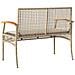 Panca da Giardino con Cuscino Beige Polyrattan e Legno Acacia - Foto miniatura 2