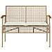 Panca da Giardino con Cuscino Beige Polyrattan e Legno Acacia - Foto miniatura 4