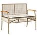 Panca da Giardino con Cuscino Beige Polyrattan e Legno Acacia - Foto miniatura 1