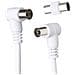 Cavo Tv Coassiale 9,52 Mm Angolato Maschio/femmina 2 M Con Adattatore Maschio/maschio, Bianco - Foto miniatura 2