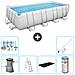 Piscina Fuori Terra - Rettangolo - 488x244x122 Cm - Grigio - Include Accessori Coordinati Cb32 - Foto miniatura 1