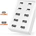 Stazione Di Ricarica Multiporta 4 Usb-c + 6 Usb 50w Cavo 1m Compatto, Bianco - Foto miniatura 2