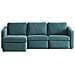 Konekt Divano Componibile 3 Posti Blu Con Pouf - Foto miniatura 1