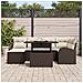 Set Divano da Giardino da 7 Pezzi con Cuscini Marroni in Rattan Poly, Divano da Giardino a 2 Posti con Ripostiglio e Cuscini Marroni in Rattan Poly - Foto miniatura 3