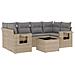 Set Divani da Giardino 7 pz con Cuscini Beige in Polyrattan - Foto miniatura 1