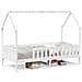 Giroletto Casetta Bambini Bianco 90x190 cm Legno Massello Pino - Foto miniatura 1