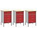 Armadio da lavoro  3 pezzi Rosso e Grigio in legno ingegnerizzato e acciaio - Foto miniatura 5
