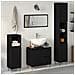 Set di Mobili da Bagno in 3 Pezzi Rovere Nero Legno Ingegnerizzato - Foto miniatura 2
