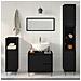 Set di Mobili da Bagno in 3 Pezzi Rovere Nero Legno Ingegnerizzato - Foto miniatura 4