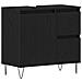 Set di Mobili da Bagno in 3 Pezzi Rovere Nero Legno Ingegnerizzato - Foto miniatura 7
