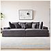 Cardiff Divano Deep 4 Posti In Velluto A Coste Grigio Antracite - Foto miniatura 4