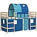 Letto a Soppalco con Tunnel Bambini Blu 90x190cm Massello Pino - Foto miniatura 1