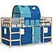 Letto a Soppalco con Tunnel Bambini Blu 90x190cm Massello Pino - Foto miniatura 3