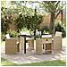 Set da Pranzo per Giardino con cuscino 5 pcs Beige Poly Rattan - Foto miniatura 2