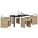 Set da Pranzo per Giardino con cuscino 5 pcs Beige Poly Rattan - Foto miniatura 3