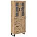 Credenza 2 pcs Rovere artigianale Legno Stratificato e Vetro - Foto miniatura 1