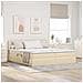 Letto con luci a strisce a LED Crema 180 x 200 cm Tessuto - Foto miniatura 2