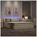 Letto con luci a strisce a LED Crema 180 x 200 cm Tessuto - Foto miniatura 6