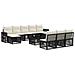 Set Divano da Giardino 11 pcs Nero e Bianco Crema polyrattan - Foto miniatura 1