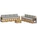 Set divani con cuscino 9 pcs Bianco e Grigio Chiaro Poliestere - Foto miniatura 1