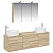 Set di mobili per il bagno 4 pcs Rovere Sonoma - Foto miniatura 1