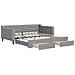 Divano Letto Estraibile Cassetti Grigio Chiaro 100x190 Tessuto - Foto miniatura 1