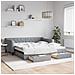 Divano Letto Estraibile Cassetti Grigio Chiaro 100x190 Tessuto - Foto miniatura 2
