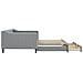 Divano Letto Estraibile Cassetti Grigio Chiaro 100x190 Tessuto - Foto miniatura 4