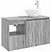 Set di mobili per il bagno 2 pz Sonoma grigio - Foto miniatura 1