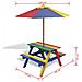 Set Tavolo & Panchina Da Picnic Per Bambini Con Parasole 4 Colori - Foto miniatura 7