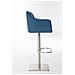 Sgabello Alto Bar Damaso I Sgabello Design Cucina Trapuntato in Tessuto con Braccioli E Schienale Imbottiti l Sedia Sgabello Bar Pub con Poggiapiedi Blu Acciaio Inox - Foto miniatura 3