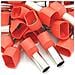 Terminali 100pcs 10mm Rosso Doppiù Innesto A Crimpare Terminali Terminali Isolati - Foto miniatura 1