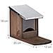 Feeder Nutrire Legno Stazione Resistente Agli Agenti Atmosferici Metal Roof In Piedi Scoiattolo Shack Marrone - Foto miniatura 2