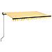 Tenda Da Sole Retrattile Manuale 400x350 Cm Gialla E Bianca - Foto miniatura 1