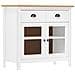 Credenza Hill Bianca 90x40x80 cm in Legno Massello di Pino - Foto miniatura 1