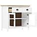Credenza Hill Bianca 90x40x80 cm in Legno Massello di Pino - Foto miniatura 3