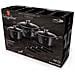Carbon Pro Set Di Pentole Induzione 10-piece Alluminio Antiaderente 3 Casseruoli 3 Coperchi Grigio - Foto miniatura 2