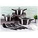 Carbon Pro Set Di Pentole Induzione 10-piece Alluminio Antiaderente 3 Casseruoli 3 Coperchi Grigio - Foto miniatura 3