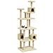 Albero Per Gatti Con Tiragraffi In Sisal Crema 188 Cm - Foto miniatura 3