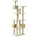 Albero Per Gatti Con Tiragraffi In Sisal Crema 188 Cm - Foto miniatura 6