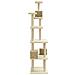 Albero Per Gatti Con Tiragraffi In Sisal Crema 188 Cm - Foto miniatura 7