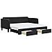 Divano Letto Estraibile Con Cassetti Nero 100x200 Cm In Velluto - Foto miniatura 1