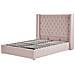 Letto Matrimoniale Contenitore Velluto Rosa Pastello 160 X 200 Cm Lubbon - Foto miniatura 4