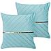 Set Di 2 Cuscini Coneflower 45 X 45 Cm Azzurro A Strisce - Foto miniatura 6