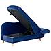 Chaise Longue Versione Destra Meri Velluto Blu Marino Con Contenitore - Foto miniatura 2