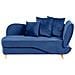 Chaise Longue Versione Destra Meri Velluto Blu Marino Con Contenitore - Foto miniatura 4